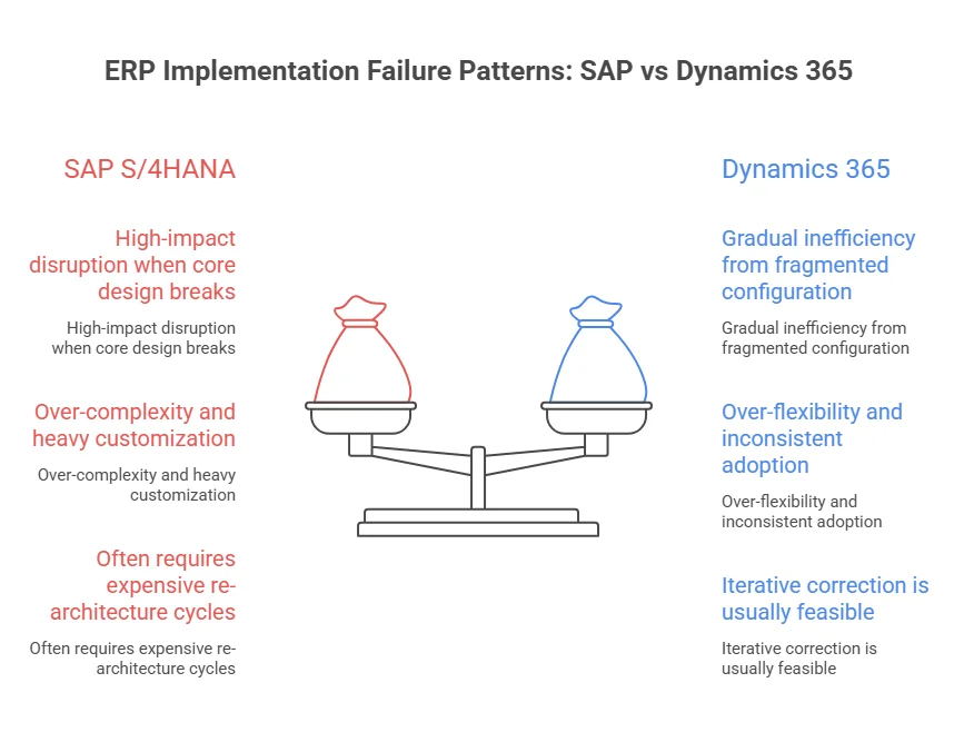 Dynamics 365 vs SAP: ERP implementation failures